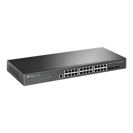 Šakotuvas TP-LINK | 24 prievadų 10/100/1000 Mbps stalinio kompiuterio tinklo jungiklis | SG3428X | Tvarkoma L2+ | Montuojamas ant stovo | SFP+ jungtys kiekis 4 | Maitinimo tipas Išorinis