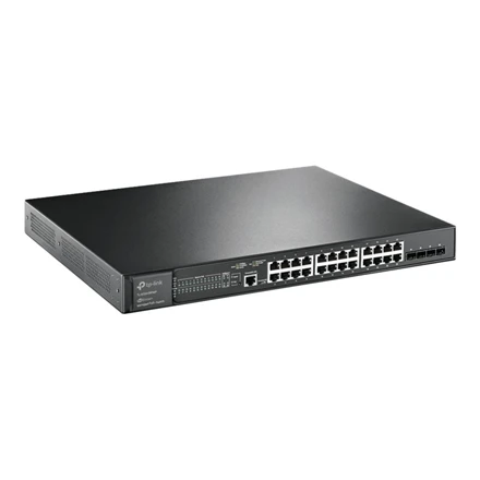 TP-LINK | 24 prievadų gigabito ir 4 prievadų 10GE SFP+ L2+ valdomas komutatorius su 24 prievadų PoE+ | TL-SG3428XMP JetStream | Valdomas L2+ | Montuojamas į lentyną