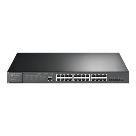 TP-LINK | 24 prievadų gigabito ir 4 prievadų 10GE SFP+ L2+ valdomas komutatorius su 24 prievadų PoE+ | TL-SG3428XMP JetStream | Valdomas L2+ | Montuojamas į lentyną