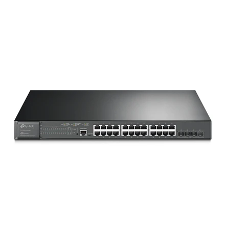 TP-LINK | 24 prievadų gigabito ir 4 prievadų 10GE SFP+ L2+ valdomas komutatorius su 24 prievadų PoE+ | TL-SG3428XMP JetStream | Valdomas L2+ | Montuojamas į lentyną
