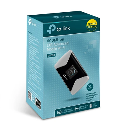 TP-LINK mobilusis 4G LTE WLAN Maršrutizatorius 600 MBs Dviejų dažnių Wi-Fi 4G Modemas SIM kortelės lizdas Micro SD lizdas 1,4 colio TFT ekranas 3000 mAH baterijos