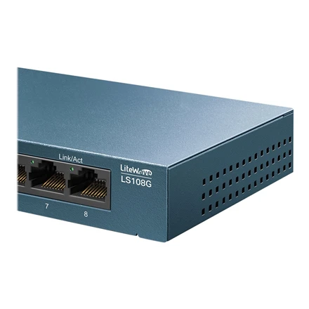 Šakotuvas TP-LINK LiteWave 8 prievadų gigabito darbalaukio komutatorius su 8 gigabito RJ45 prievadais, plieniniame korpuse