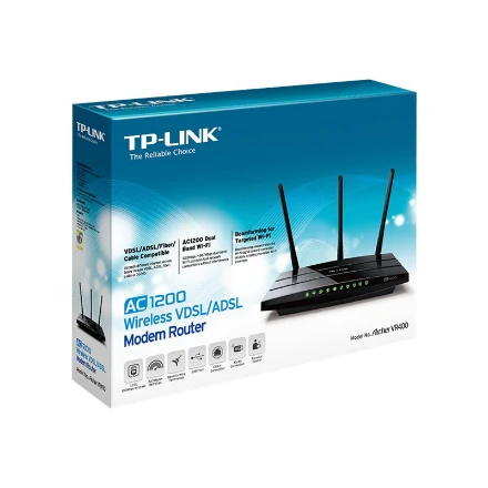 Belaidis Maršrutizatorius - TP-Link Archer AC1200 MU-MIMO VDSL/ADSL 4 LAN Prievadai Juodas