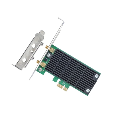 TP-LINK Archer T4E dviejų dažnių PCI Express adapteris yra 2.4GHz/5GHz, 802.11ac, 300+867 Mbps, 2 nuimamos antenos
