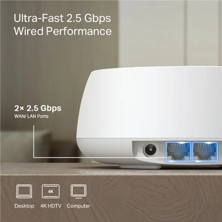 Maršrutizatorius TP-LINK | BE3600 viso namo tinklelio „Wi-Fi 7“ sistema | „Deco BE25“ (3 vnt. pakuotė) | 802.11be | 2882 Mb/s | Ethernet LAN (RJ-45) jungtys 1 | Tinklo palaikymas: Taip | MU-MiMO: Ne | Nėra mobiliojo plačiajuosčio ryšio