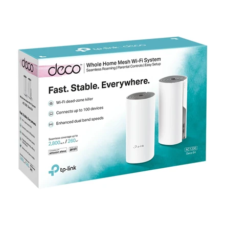 Maršrutizatorius Tinklinis tinklo modulis TP-LINK DECO E4 (2 vnt. pakuotė) (867 Mb/s - 802.11 a/n/ac)