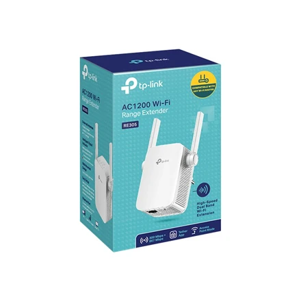 Maršrutizatorius TP-LINK AC1200 Dviejų juostų belaidis sieninis diapazono plėstuvas MediaTek 867Mbps esant 5GHz + 300Mbps esant 2,4GHz 802.11ac/a/b/g/n 1 10/100