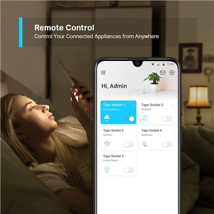 TP-LINK Tapo P100 (1 vnt. pakuotė) mini išmanusis „Wi-Fi“ lizdas, palaikomas „Alexa“ ir „Google Assistant“, 10A