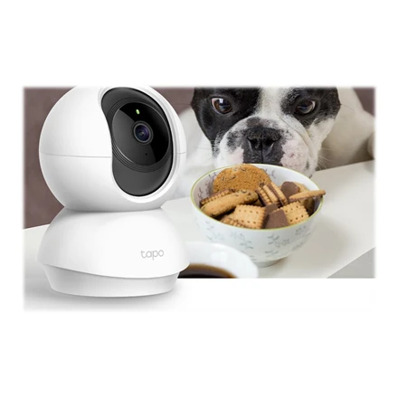 TP-LINK Pan/Tilt namų apsaugos WiFi kamera su dienos/nakties vaizdu, 1080p FHD, Micro SD kortelių talpa iki 128 GB, H.264 vaizdo įrašas, 360/114 žiūrėjimo kampas.