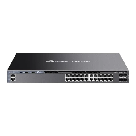 Šakotuvas TP-LINK SG6428X Omada 24-Port Gigabit sukraunamas L3 valdomas jungiklis su 4 10G lizdais | TP-LINK