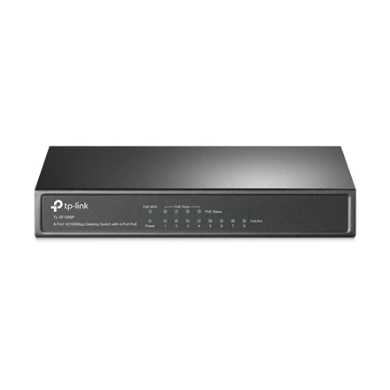Šakotuvas TP-LINK | Switch | TL-SF1008P | Unmanaged | Desktop | 10/100 Mbps (RJ-45) jungtys quantity 8 | Power over Ethernet (PoE) jungtys quantity 4 | Power supply type External