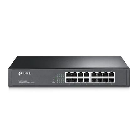 Šakotuvas TP-LINK | Switch | TL-SF1016DS | Unmanaged | Desktop/Rackmountable | 10/100 Mbps (RJ-45) jungtys quantity 16 | Power supply type External