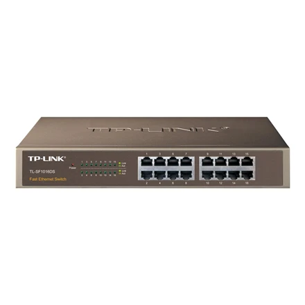 Šakotuvas TP-LINK | Switch | TL-SF1016DS | Unmanaged | Desktop/Rackmountable | 10/100 Mbps (RJ-45) jungtys quantity 16 | Power supply type External