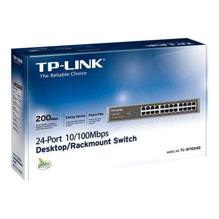 Šakotuvas TP-LINK 24port 10/100M Switch Plieninis dėklas