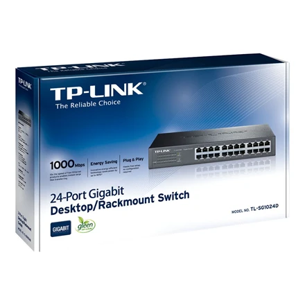 Šakotuvas TP-LINK 24 prievadų gigabito ECO komutatorius, 19 colių