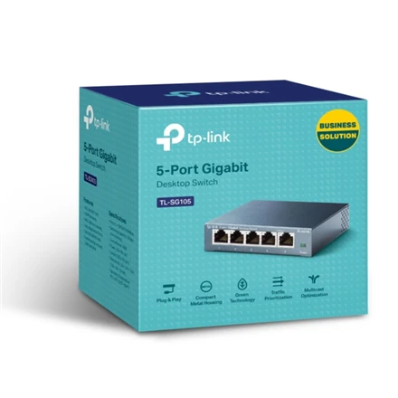 Šakotuvas Komutatorius TP-LINK, 5-port, metalinis korpusas, juodas / TL-SG105