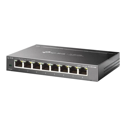 Šakotuvas TP-LINK | Switch | TL-SG108E | Web managed | Wall mountable | Gigabit Ethernet (copper) jungtys quantity 8 | Power supply type External