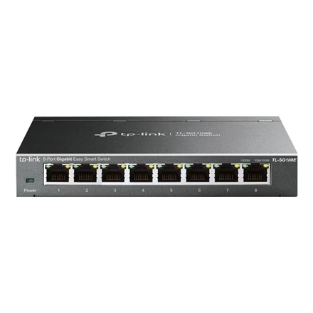 Šakotuvas TP-LINK | Switch | TL-SG108E | Web managed | Wall mountable | Gigabit Ethernet (copper) jungtys quantity 8 | Power supply type External