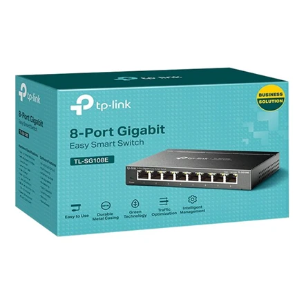 Šakotuvas TP-LINK | Switch | TL-SG108E | Web managed | Wall mountable | Gigabit Ethernet (copper) jungtys quantity 8 | Power supply type External
