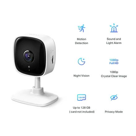 TP-LINK | Namų apsauga „Wi-Fi“ kamera | TC60 | Kubas | 2 MP | 3,3 mm/F2,0 | H.264 | „Micro SD“, maks. 128 GB