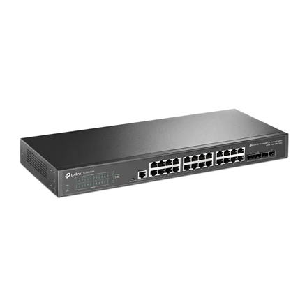 Šakotuvas TP-LINK | 24 prievadų 10/100/1000 Mbps stalinio kompiuterio tinklo jungiklis | SG3428X | Tvarkoma L2+ | Montuojamas ant stovo | SFP+ jungtys kiekis 4 | Maitinimo tipas Išorinis