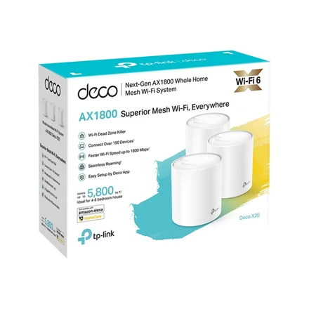Maršrutizatorius TP-LINK Deco X20 (3-pack), Baltos spalvos