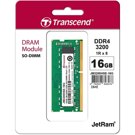 Transcend 16GB DDR4 SO-DIMM atminties modulis pakuotėje