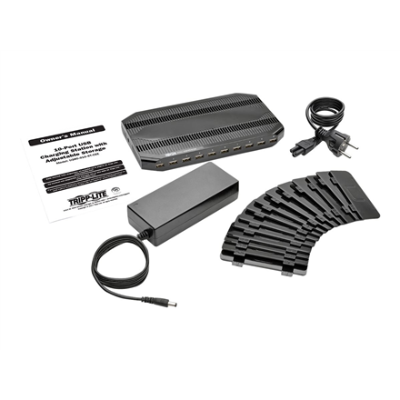 Tripp Lite | 10 prievadų USB įkrovimo stotis su reguliuojama saugykla | U280-010-ST-CEE