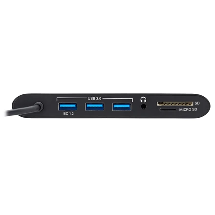 „Tripp Lite“ USB-C dokas, dvigubas „Ekranas“ – 4K HDMI/mDP, VGA, USB 3.2 Gen 1, USB-A/C šakotuvas, GbE, atminties kortelė, 100 W PD įkrovimas
