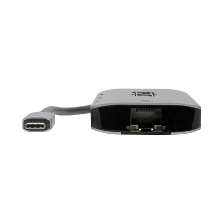 Tripp Lite USB-C dokas U444-06N-H4GUSC Vienvietis Ekranas/1xHDMI/iki 1x4K/1xUSB 3.2/RJ45/palaikymas PD 100W/Sidabrinis/Maitinimo šaltinis neįtrauktas