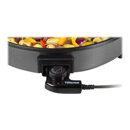 Tristar | Daugiafunkcinė grilio keptuvė | PZ-2964 | Skersmuo 40 cm | Grilis | 1500 W | Komplekte dangtelis | Fiksuota rankena | Juodas