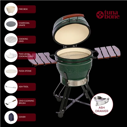 TunaBone Kamado Pro kepsninė 22", M dydis, žalia