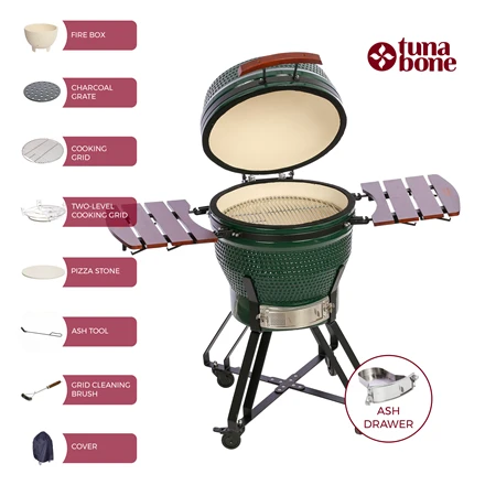 TunaBone Kamado Pro kepsninė 22", M dydis, žalia