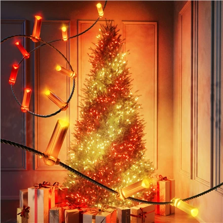 Kalėdinė girlianda Twinkly Candies 100 RGB LED USB- C, žalios spalvos laidas