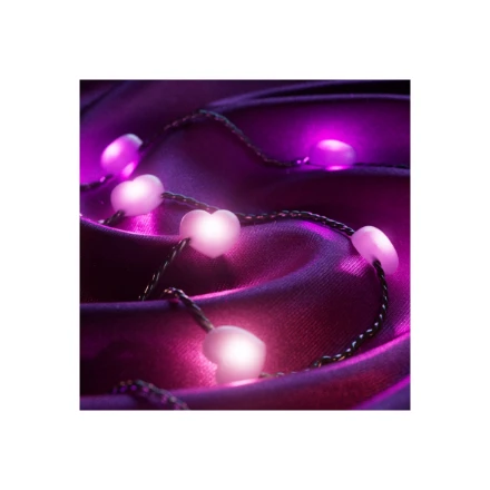 Kalėdinė girlianda Twinkly Heart - Shaped 200 RGB LED USB- C, žalios spalvos laidas