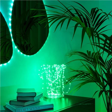 „Twinkly Dots“ išmaniosios LED lemputės, 60 RGB (daugiaspalvės), maitinamos USB, 3 m, skaidrios RGB – 16 mln.+ spalvų