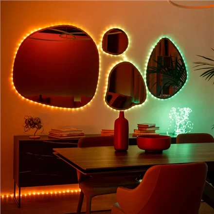 „Twinkly Dots“ išmaniosios LED lemputės, 60 RGB (daugiaspalvės), maitinamos USB, 3 m, skaidrios RGB – 16 mln.+ spalvų