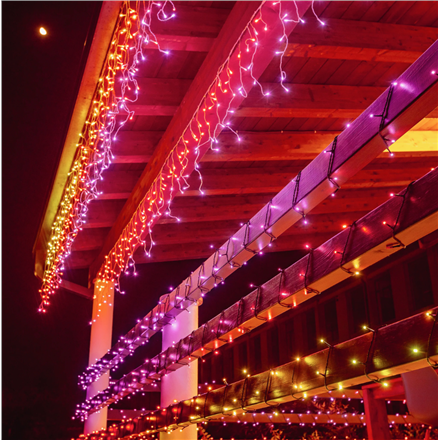 Kalėdinė išmanioji lempučių girlianda Twinkly Icicle 190 LED RGB, varvekliai, daugiaspalvės