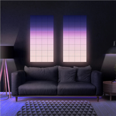 Išmaniosios LED plokštės Twinkly Squares (1 pagrindinė plokštė + 5 prailginimai) RGB, daugiaspalvės