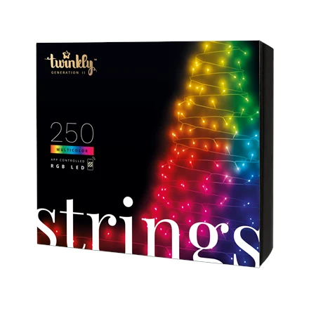 Kalėdinė išmanioji lempučių girlianda Twinkly Strings 250 LED RGB, daugiaspalvės