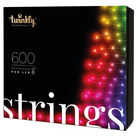 Kalėdinė išmanioji lempučių girlianda Twinkly Strings 600L 4,3mm RGB