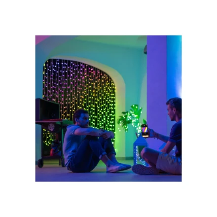 Kalėdinė išmanioji lempučių girlianda Twinkly Curtain 210L 5mm RGBW, užuolaidos, daugiaspalvės