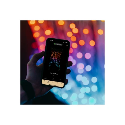 Kalėdinė išmanioji lempučių girlianda Twinkly Curtain 210L 5mm RGBW, užuolaidos, daugiaspalvės