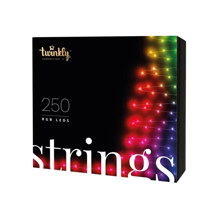 Kalėdinė išmanioji lempučių girlianda Twinkly Strings 250 LED RGB, daugiaspalvės