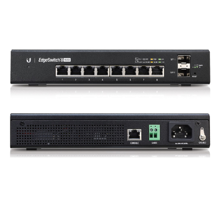 Šakotuvas UBIQUITI ES-8-150W Ubiquiti ES-8-150W 8 prievadų + 2xSFP Gigabit PoE jungiklis 24V/48V 802.3af/802.3at