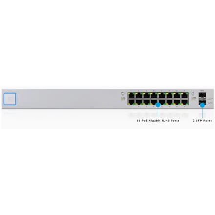 Šakotuvas UBIQUITI USW-16-POE EU jungiklis 16 prievadų 42W POE 2xSFP