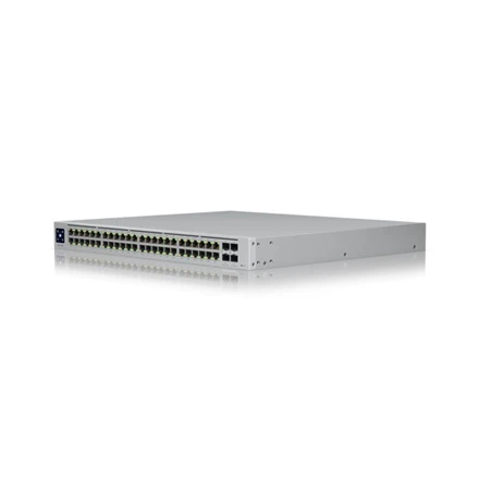 Šakotuvas UBIQUITI USW-PRO-48-POE UniFi komutatorius, 48 x 600 W, 48 gigabito RJ45 prievadai, 4 SFP+ prievadai, PoE++