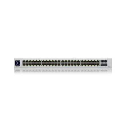 Šakotuvas UBIQUITI USW-PRO-48-POE UniFi komutatorius, 48 x 600 W, 48 gigabito RJ45 prievadai, 4 SFP+ prievadai, PoE++
