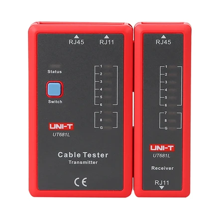 Kompiuterinio tinklo kabelių testeris RJ45+RJ11 UT681L UNI-T