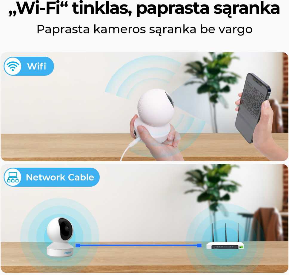Vidinė apsaugos kamera Reolink E Series E320, baltos spalvos